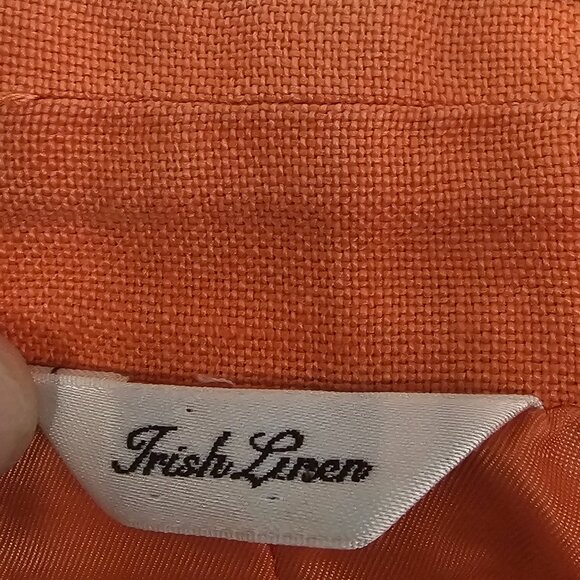 Vintage Talbots Orange Irish Linen Jacket Preppy Minimalist 22W - Picture 11 of 13